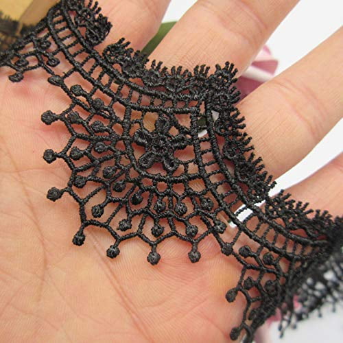2 Yards Rose Flower Lace Trim Ribbon Wedding Bridal Dress Garment Sewing Fringe
